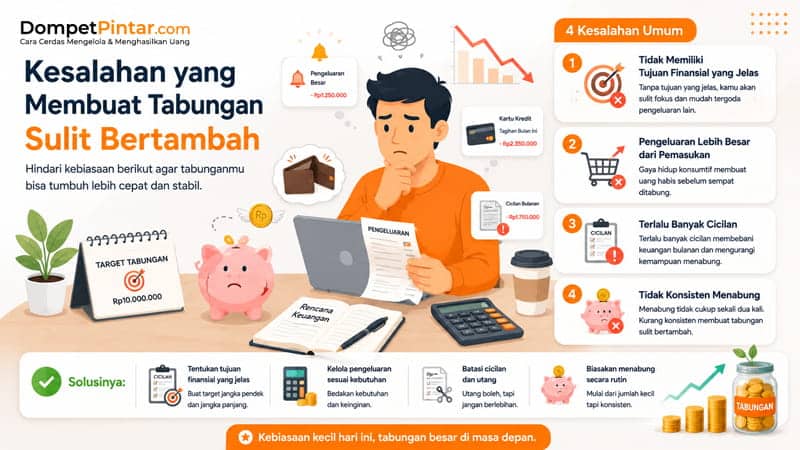 Kesalahan yang Membuat Tabungan Sulit Bertambah