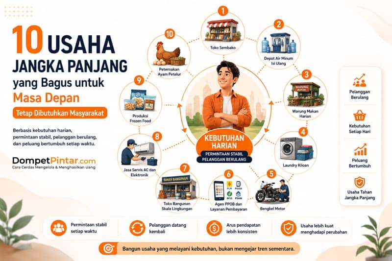 10 Usaha Jangka Panjang yang Bagus untuk Masa Depan dan Tetap Dibutuhkan Masyarakat
