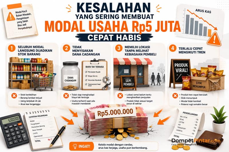 Kesalahan yang Sering Membuat Modal Rp5 Juta Cepat Habis