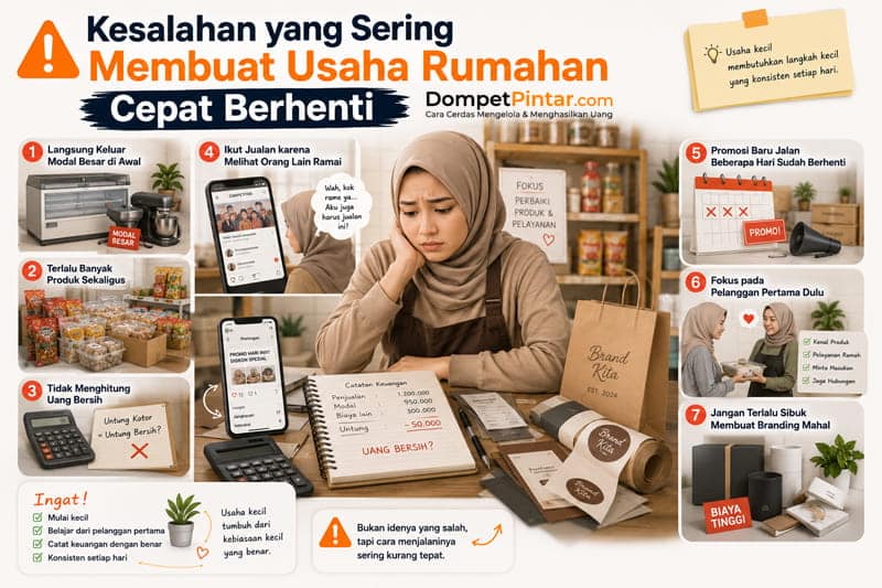Kesalahan yang Sering Membuat Usaha Rumahan Cepat Berhenti