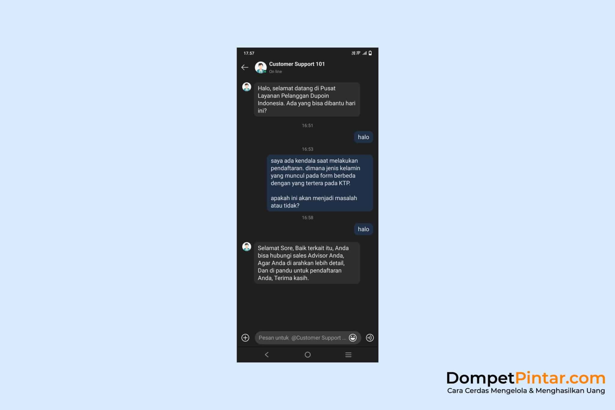 Customer Support Dupoin Saat Menghadapi Kendala